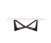 Kelly Coffee Table with Marble Top and Black Frame